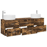 Bathroom Furniture Set 3 pcs Smoked Oak 49.5 x 44.5 x 65.5 cm 3405943