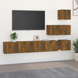 Wall-mounted TV Cabinet Smoked Oak Engineered Wood 3114579