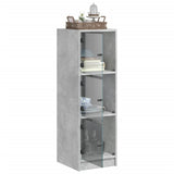 Highboard with Glass Doors Concrete Grey 35x37x109 cm 836388