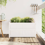 Garden Planter White 90x50x50 cm Solid Wood Pine 837461