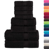 8 Piece Premium Towel Set SOLUND Black 600 gsm 137548