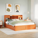 Bed Frame without Mattress Wax Brown 200x200 cm Solid Wood Pine 3323484