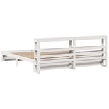 Bed Frame with Headboard without Mattress White 200x200 cm 3306004