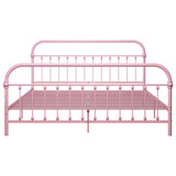 284515 Bed Frame without Mattress Pink Metal 180x200 cm Super King