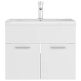 Sink Cabinet with Built-in Basin White Engineered Wood 3071270