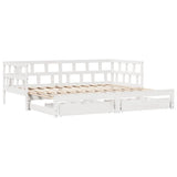 Daybed with Trundle and Drawers without Mattress White 90x190 cm Single 3302206