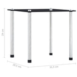Nesting Table Set of 3 Black Tempered glass and aluminium 3 sizes 249527