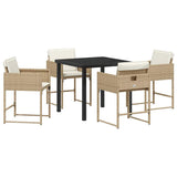 Garden Dining Set 5 pcs Beige Poly Rattan 3380729