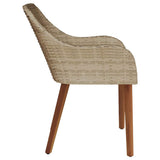 Garden Chair 2 pcs Beige 62.5 x 55 x 82 cm Poly Rattan 42006215