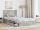 Storage Bed Concrete Grey 90 x 200 cm Engineered Wood 3411246
