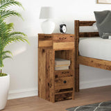 Bedside Cabinet with Drawer Old Wood 25x31x66 cm 858628