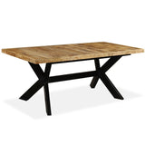 ZNTS Dining Table Solid Mango Wood and Steel Cross 180 cm 244805