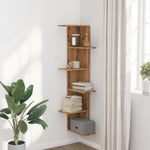 ZNTS Wall Corner Shelf Artisian Oak 36.5x36.5x140 cm Engineered Wood 852635