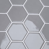 Hexagon Tile 20 pcs Grey 30 x 30 cm Polyurethane and PET 42046229
