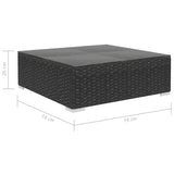 Patio Furniture Black and Cream Poly Rattan, Steel, Polyester Large 41271