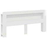 Headboard Cabinet with Storage High Gloss White Engineered Wood 8001295