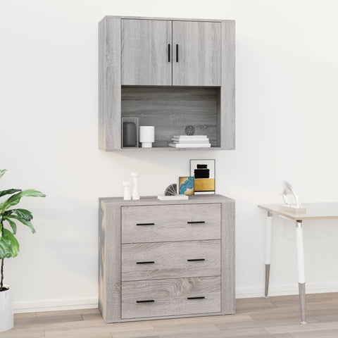 ZNTS Wall Cabinet Grey Sonoma 80x33x80 cm Engineered Wood 816590