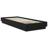 Floor Bed Frame Black Oak 80 x 200 cm Engineered Wood 8009073