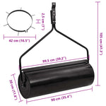 Garden Lawn Roller Pull with Aerator Clamps Black 63 L Iron 3308005
