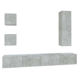5 Piece TV Cabinet Set Concrete Grey Engineered Wood 3114449