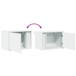 ZNTS Wall-mounted Bedside Cabinets with LED Lights 2 pcs White 852090