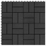 11 pcs Decking Tiles WPC 30x30 cm 1 sqm Black 45031