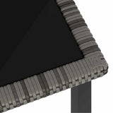 315117 Garden Dining Table Grey 70x70x73 cm Poly Rattan
