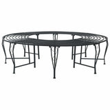 Tree Bench 8-Seater 160 x 44 cm Steel Black Round 42029507