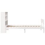 ZNTS Bookcase Bed without Mattress White 75x190 cm Small Single Solid Wood Pine 3321793