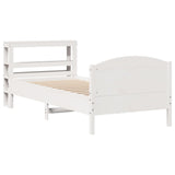 Bed Frame without Mattress White 75x190 cm Small Single Solid Wood Pine 3306250