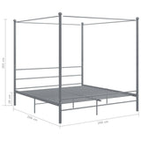 Bed Frame Grey Powder-coated metal 325071