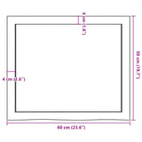 ZNTS Wall Shelf 60x50x cm Untreated Solid Wood Oak 363532