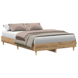 Bed Frame No Mattress Artisan Oak 140x190 cm Engineered Wood 861065