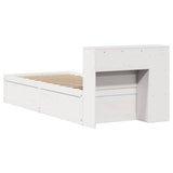 Bed Frame without Mattress White 75x190 cm Small Single Solid Wood Pine 3323441