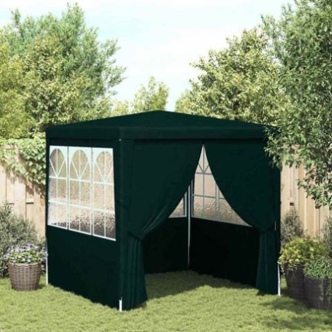 Professional Party Tent with Side Walls 2.5x2.5 m Green 90 g/m 48534