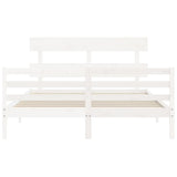 Bed Frame without Mattress White 160x200 cm Solid Wood 3195102