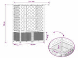 Raised Bed with Trellis and Roof Light Grey 124 x 40 x 136 cm 42032596