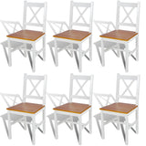 Dining Chairs 6 pcs White Pinewood 271497