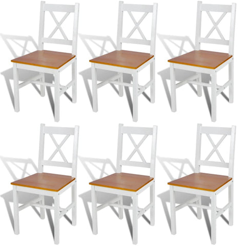 Dining Chairs 6 pcs White Pinewood 271497