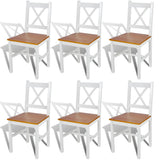 Dining Chairs 6 pcs White Pinewood 271497