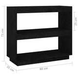 Book Cabinet Black 80x35x71 cm Solid Pinewood 810883