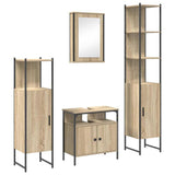Bathroom Furniture Set with Shelf Wall-mounted 4 pcs Sonoma oak 3399394