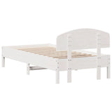 Bed Frame without Mattress White 90x190 cm Single Solid Wood Pine 3207238