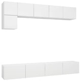 5 Piece TV Cabinet Set White Engineered Wood 3078694
