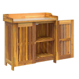 Garden Cabinet Natural 78 x 36.5 x 78cm Solid Acacia Wood 42001364