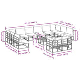 Garden Sofa Set with Cushion 13 pcs Black Aluminium 3378925