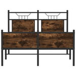 Bed Frame without Mattress Smoked Oak 120x190 cm Small Double Engineered Wood 4106923