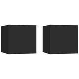 Bedside Cabinets 2 pcs Black 30.5x30x30 cm Engineered Wood 3079710