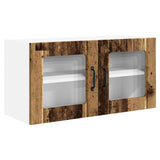 Wall Glass Cabinet PORTO Old Wood 80 x 31 x 40 cm 885303