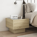 ZNTS Bedside Table with Infinity LED Sonoma Oak 40x40x30 cm 3284065